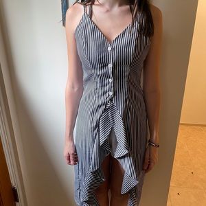 Black and white striped dress